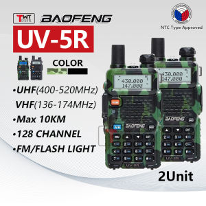 Baofeng UV5R Walkie Talkie Set Of 2 Dual Band UHF/VHF Two Way Radio Portable 5W High Power 128CH Long Range Radio Original COD