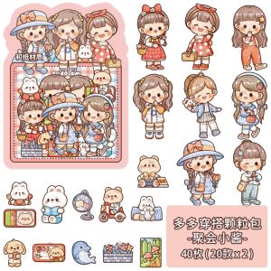 Túi 40 hình dán họa tiết Telado S26 xinh xắn Set sticker DoDoJam dễ thương trang trí sổ tay