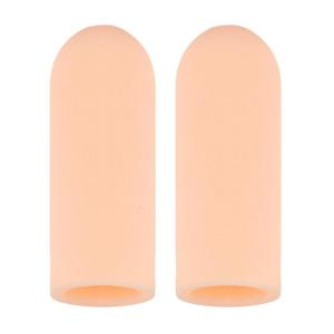 1pair Thermals Plastic Finger Sleeves Skin Tone Finger Protectors Wear Resistant for Musicians Office Workers