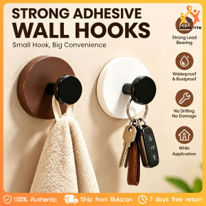 No Drill Adhesive Wall Hooks Strong Self-Adhesive Towel Hook Waterproof Rustproof Heavy Duty Hook for Bathroom Kitchen Door Cabinet