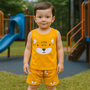 ALISA - Setelan Singlet Anak Cowok Animal / Set Anak Laki Laki / Setelan Anak Motif Karakter Hewan 0-3 thn