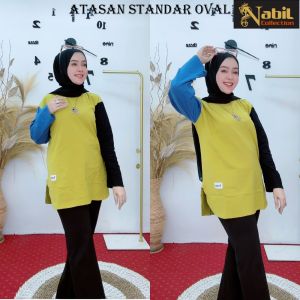 Kaos Wanita Lengan Panjang Oval // Kaos Wanita Combinasi 3 Warna Jumbo & Setandar Terbaruu by. NABIL