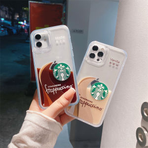 Case For iPhone 11 12 Pro Max 13 Pro Max 6 7 8 Plus X XS XR Case Casing Cover Ins Starbucks Logo Quicksand Phone Soft Silicone Shell