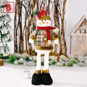 Christmas Snowflake Lattice Retractable Doll/ Christmas Tree Hanging Pendants Ornaments/ Xmas Moose Snowman
