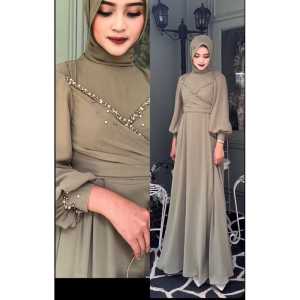 BEST SELLER Rafifah Dress Bahan Ceruty Premium Gamis Wanita Terbaru Gamis Kondangan Dress Pesta Muslim