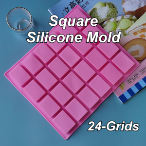 24 Grids Square Silicone Mould Handmade Soap Mold Rice Cake Mousse DIY Baking Aromatherapy Ice Cube