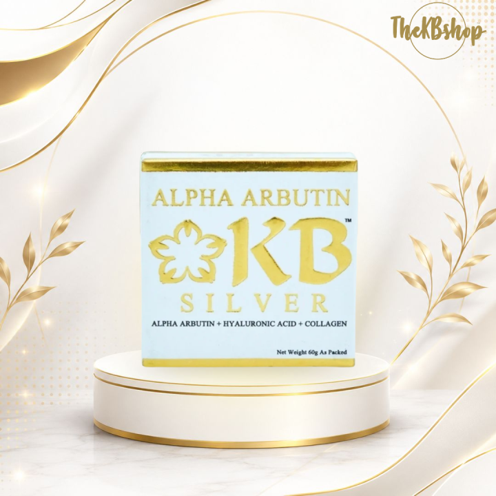 KB Premium Whitening Silver Soap 60g Alpha Arbutin + Hyaluronic Acid + Collagen