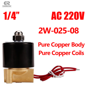 Two Way Electric Solenoid Valve Normally Closed 220V 1/4" 1/2" 3/4" 1" For Water Air