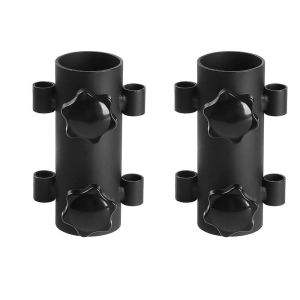 Tent Awning Rod Holder Iron Double Hole Nut Adjustable Windproof Outdoor Camping Hiking Fishing Tent Canopy Umbrella Pole Fixed Stand adjustable
