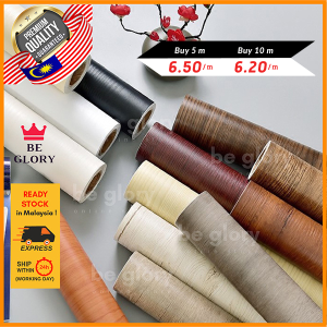 Wood Wallpaper 60cm x 1m Self Adhesive Wood Grain Waterproof PVC Wallpaper Wall Sticker Cabinet Sticker Almari