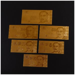 OD] Golden Singapore 6 Set of Gold Foil Coins Commemorative Coin   Products Can Be Customized   Gold Foil Commemorative Banknote