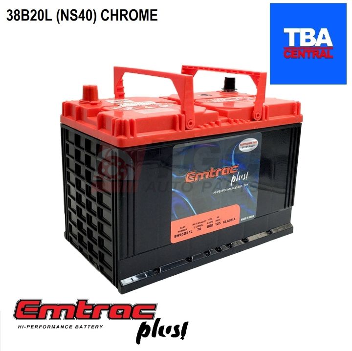 EMTRAC PLUS CHROME 38B20L (NS40) CAR BATTERY QR-1533550 | Lazada PH