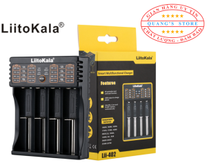 Sạc Đa Năng Siêu Nhanh LiitiKala Đầu USB 4 Khe Cho Pin Tiểu AA Pin Đũa AAA và Pin Li-on 3.7V: 18650 26550... Có Đèn Báo Mức Pin Đang Sạc Tiện Lợi và Tiết Kiệm