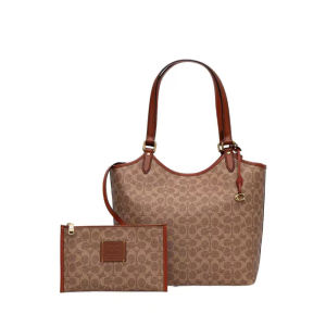 coach bag official store original authentic C6337 PCV Leather Tote Bags Large capacity and large space for women shopping bag Size:32.5X29X13.5cm