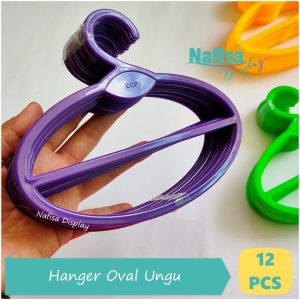12 Pcs Gantungan Jilbab Oval Putih Hanger Plastik Display Hijab Segi Empat Dan Pashmina