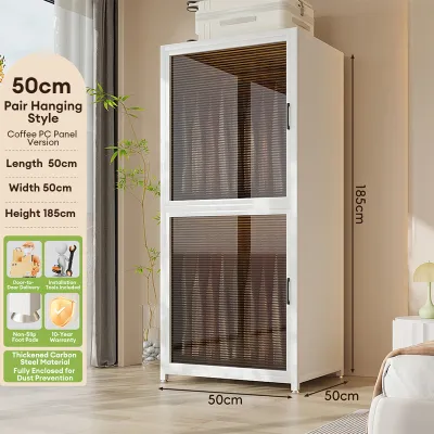 EL Large Capacity Bedroom Storage Organizer | Heavy-Duty Closet | Dust-Proof Carbon Steel Wardrobe | PCB Door Cabinet | Minimalist Home