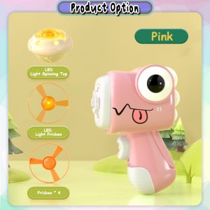 [iRojak] Dinosaur 2in1 Spinning Top LED Light Flying Spinner Dragonfly Frisbee Toys 发光陀螺飞碟 Mainan Gasing - BT376