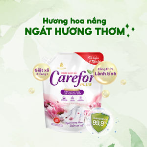 (COMBO 4 TÚI)Tổng nhận 8 Lít nước giặt xả Carefor Plus đậm đặc lưu hương thơm lâu