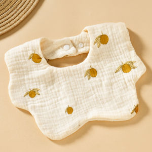 100% Cotton Baby Bib Adjustable Snap Teething Drooling Bib for 0-3 Years