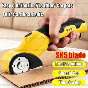 Cordless Electric Scissors 4.2V Rechargeable Cardboard Cutter 2000mAh LED Light Safety Lock For Cardboard Leather Fabric Scrapbook Carpet Electric Rotary Cutter