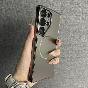 S25Ultra Luxury Plating AG Matte for Magnetic Case For Samsung Galaxy S25 S24 S23 S22 Ultra Thin Frameless Magnet Charging Cover
