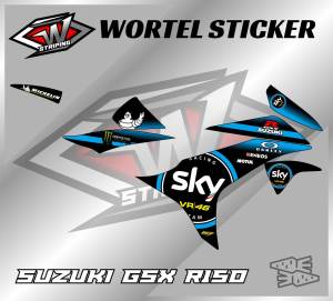 Striping Hologram GSX R 150-Stiker Lis Decal Motor GSX R 150 Sky VR45