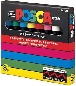 Mitsubishi Uni POSCA Paint Markers Pen Medium PC5M8C Or PC5M10C Or OR PC5M15C Waterproof non toxic lightfast water based