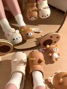 2026 Summer GirlS Style Rilakkuma Clogs Non-Slip Odor-Resistant Cute WomenS Outdoor Closed-Toe Sandals