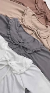 Atasan Blouse Wanita Muslimah Vintage Blus Bahan Crinkle Premium Size M sd XL