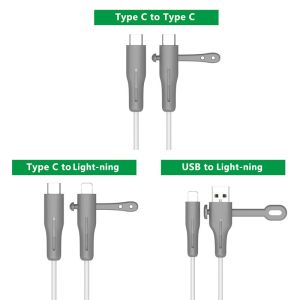 Woldone For Macbook iPad iPhone Silicone Spiral Cable Protector organizer Case Winder for Universal USB Charger Holder Accessories Data Line Soft Protect cover cable organizer