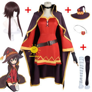 Anime Megumin Cosplay Costumes Halloween Party Cos Women Girl Sorceress Dress Cloak Megumin Cos Wig Carnival Party Cos Costumes2026