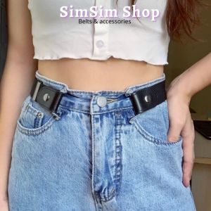 Thắt lưng thun chun co giãn 2 bên cài cúc bấm cho nam nữ quần rộng - Dây nịt thun chun cho eo nhỏ tiện lợi Sim sim shop