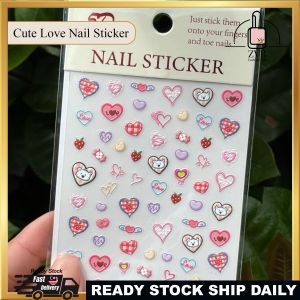 Kids Nail Sticker | Cute Love Style | Hearts Bears & Berries Design | Easy Peel | Safe for Children