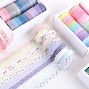 ALLLUCK Rộng 10mm dài 2m Bộ băng dính washi 20 cuộn Đầy màu sắc Băng dính Washi nhiều màu sắc Họa tiết thực vật Băng keo che phủ dành cho làm album ảnh