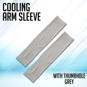 Partner Print - Cooling Arm Sleeves Black/Grey | Sun Protection with Thumbhole