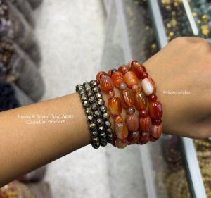 สร้อยแขนหินอาเกตคาเนเลี่ยน ทรงกระบอก เสริมความกล้าหาญ