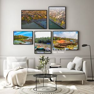 (ẢNH CHỤP) Tranh treo tường hội an 3 trang trí decor quán nhà hàng khách sạn có khung