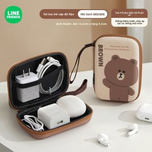 Túi Đựng Phụ Kiện Công Nghệ Line Friends Chống Sốc Chống Thấm Da PU LFB250