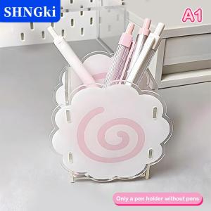[COD] 🔥🔥🔥SHNGki Acrylic cá bánh bút chủ dễ thương đám mây hình bút chủ công suất lớn Máy tính để bàn văn phòng phẩm bút lưu trữ hộp xoắn ốc thiết kế