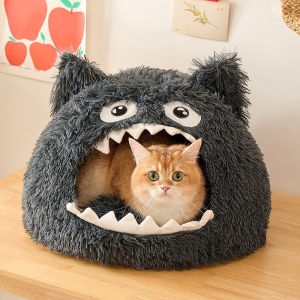 【Witte】หลุมนอนแมว รังสัตว์เลี้ยง ถอดซักได้ สำหรับแมวและสุนัขตัวเล็ก บ้านแมวหนาขึ้น เตียงนอนแมว บ้านหมา