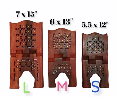 3 SIZE REHAL LIPAT KAYU TEMBAGA REHAL KANAK-KANAK MENGAJI MUQADDAM IQRA AL QURAN (SMALL/MEDIUM/LARGE)