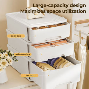 [SG] Drawer Underwear Storage Box Wardrobe Organiser Divided Stacked Underpants Socks Organization