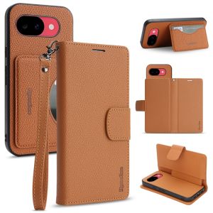 2 in 1 Leather Wallet Case for Google Pixel 11 Pro XL 10 10A 9 9A Shell Cash Card Slots Phone Cover WIth Hand Strap