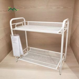 ชั้นวางของ ชั้นวาง IKEA ชั้นเหล็กวางของอเนกประสงค์ 2 ชั้น สีขาว อิเกีย 36x17x33 ซม.