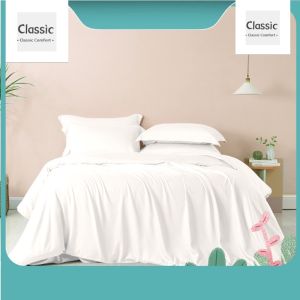 4 In 1&5 in 1 Premium Bamboo Luxury Silk Cooling Feel Fitted Bedsheet & Duvet Cover Set With Pillowcase