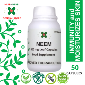 Pure Neem Herbal 50 Capsules for Hair health Oral health Liver and Kidney health Skin health (Anti- Acne)