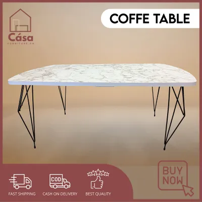 The Furniture Guys- Home Elegant Furniture Center table/ coffee table Made in Turkey Modern Design MDF Wood White black legs