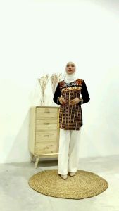 Atasan Blous Kemeja Batik Wanita Songket Motif Terbaru Casia