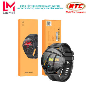 Đồng hồ thông minh HOCO Y17 dây da Smart watch hỗ trợ Nghe Gọi Theo Dõi Sức Khỏe chuyên Thể Thao Chống Nước IP67 (đen) Nhat Tin Authorised Store