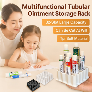 Medicine Organizer Organized Ointment Holder Multifunction Tubular Ointment Organizer Striped Pipe Compartment Ointment Organizer